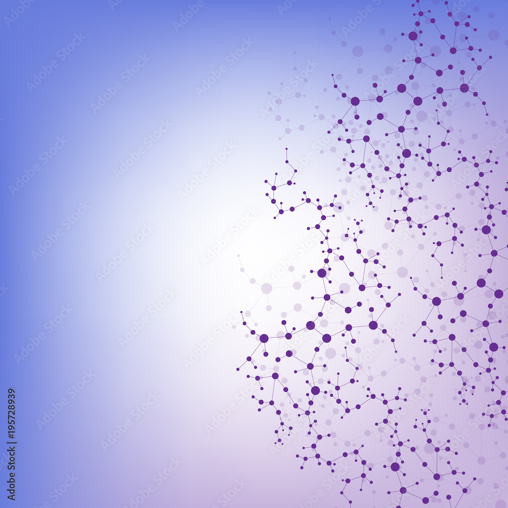 Structure molecule and communication. Dna, atom, neurons. Scientific concept for your design. Connected lines with dots. Medical, technology, chemistry, science background. illustration. Structure molecule and communication. Dna, atom, neurons. Scientific concept for your design. Connected lines with dots. Medical, technology, chemistry, science background. illustration.