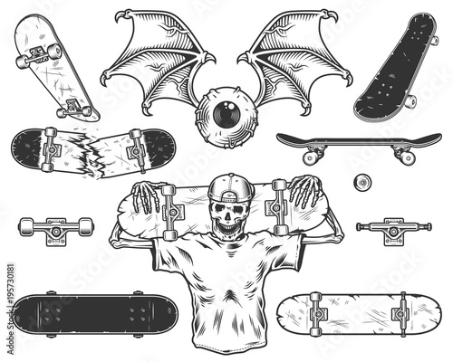 Set of skateboards