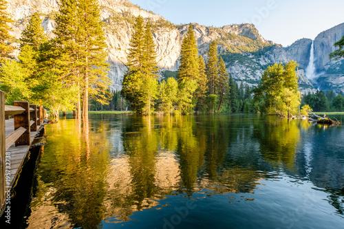Merced River and Yosemite Falls landscape © haveseen