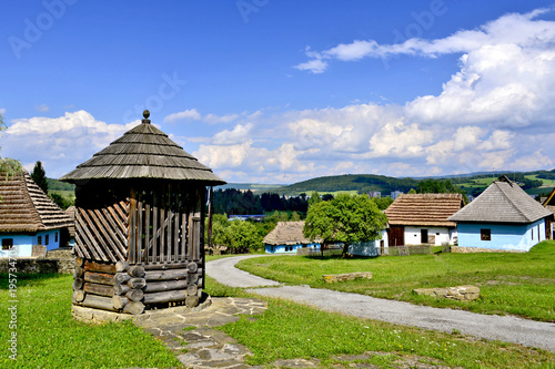 Traditional countryside houses, Museum of Ukrainian village, Svidnik, Slovakia photo