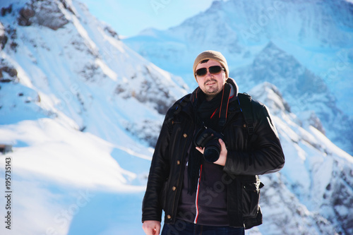 Man with camera in Mannlichen mountain