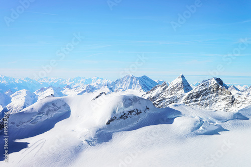 Jungfrau Moun peak at winter Swiss Alps © Roman Babakin