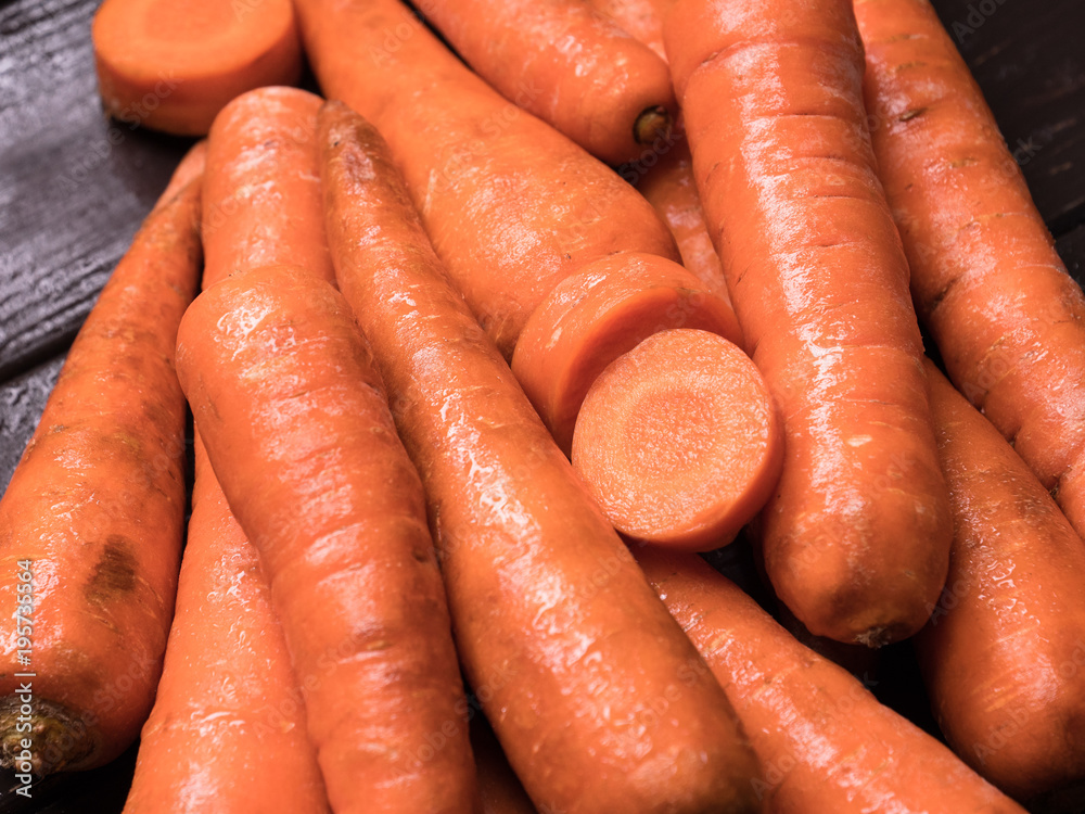 carrots on kitchen table. close-up carrots on kitchen table. close-up