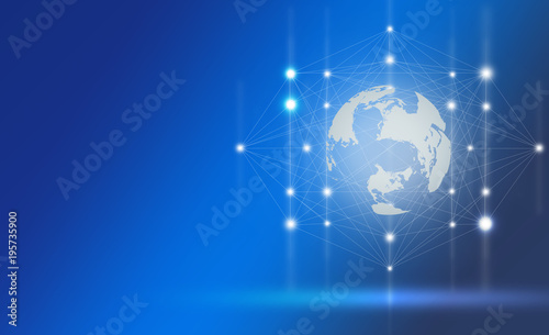 Global connection lines network and data exchanges over the world   Technology connecting and business concept