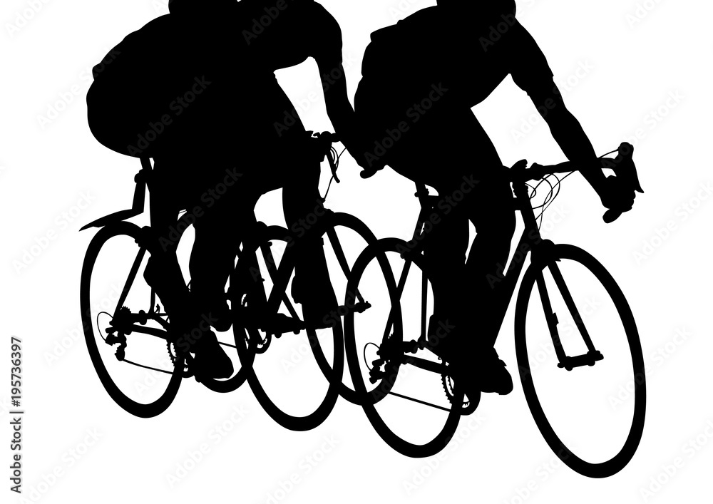 Obraz premium Sport man whit bike at competition