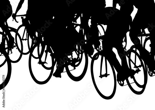 Sport man whit bike at competition