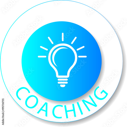 Coaching button blau mit reflexion
