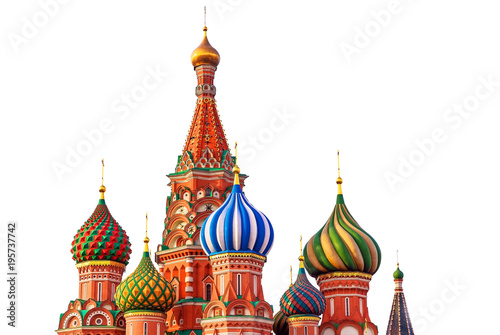 Fototapeta Moscow. St.Basil Cathedral isolated on white background