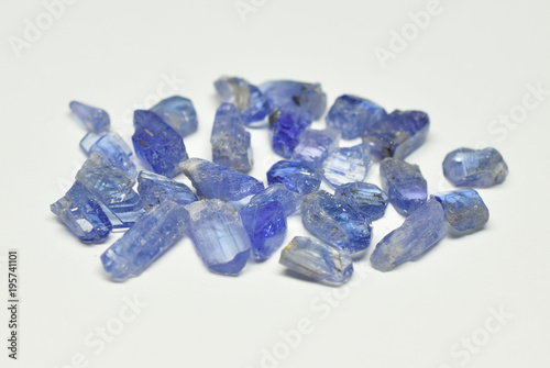 Tanzanite rough gemstones photo