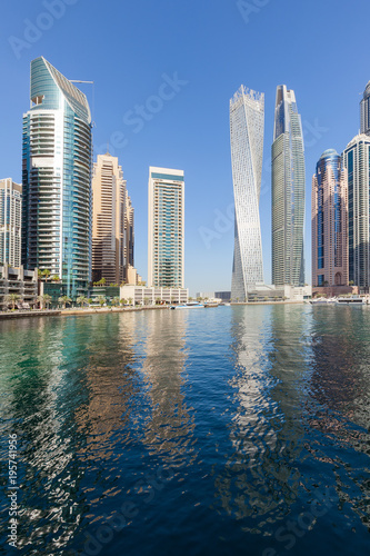 Dubai Marina skyline at beautiful morning