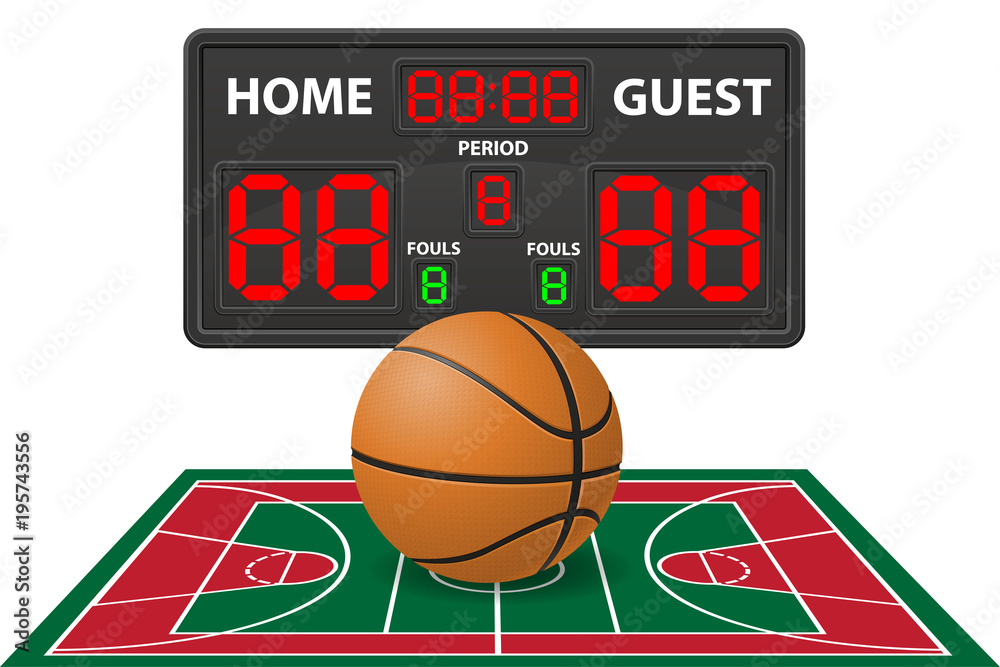 Fototapeta premium basketball sports digital scoreboard vector illustration