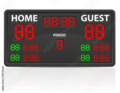 hockey sports digital scoreboard vector illustration