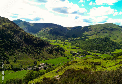 A green lush landscape in Buttermere in the Lake District