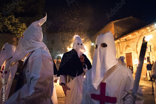 Photos Gubbio Gubbio, Italy, the traditional procession of Friday of Easter week