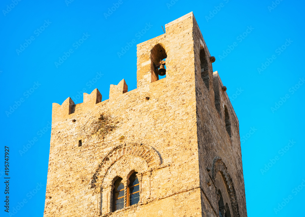 Tower of Main Church Chiesa Madre at Erice Sicily