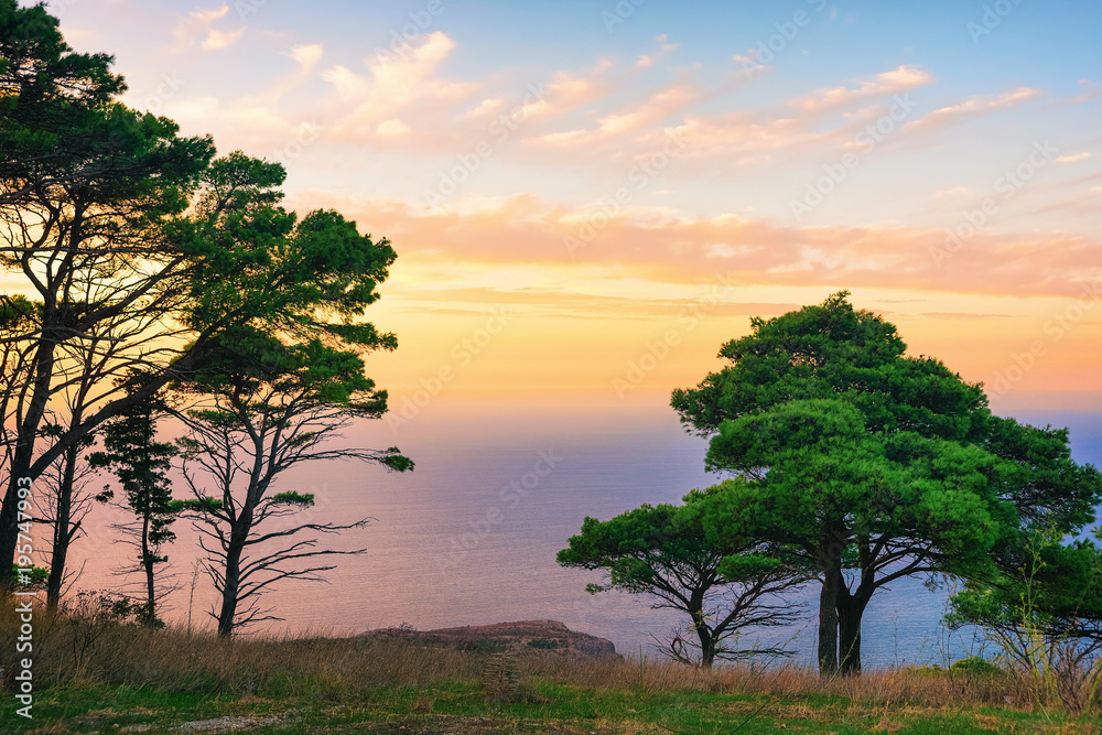 Evening scenery in Erice Sicily