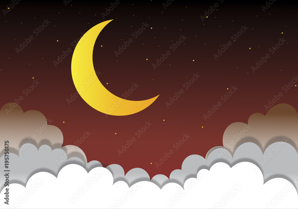 Fototapeta premium moon and stars in midnight 
