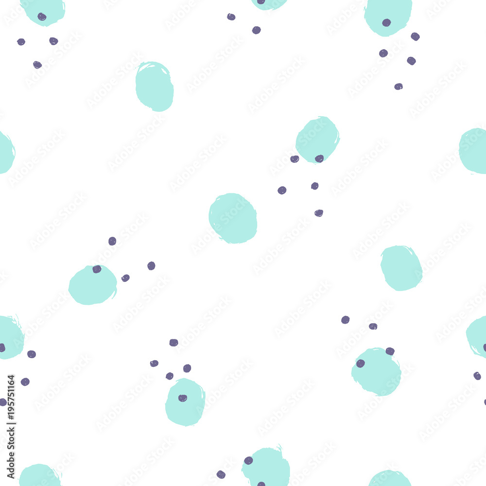 Cute abstract seamless pattern. Paint round and dots. Vector background Cute abstract seamless pattern. Paint round and dots. Vector background