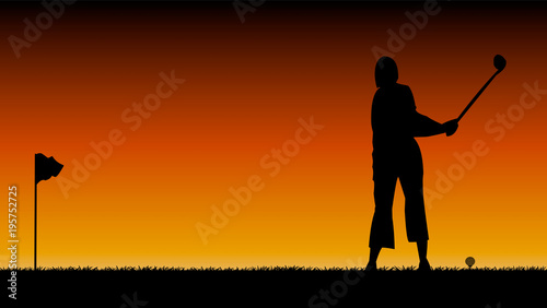 Fotografía golfeur pantalon court le soir