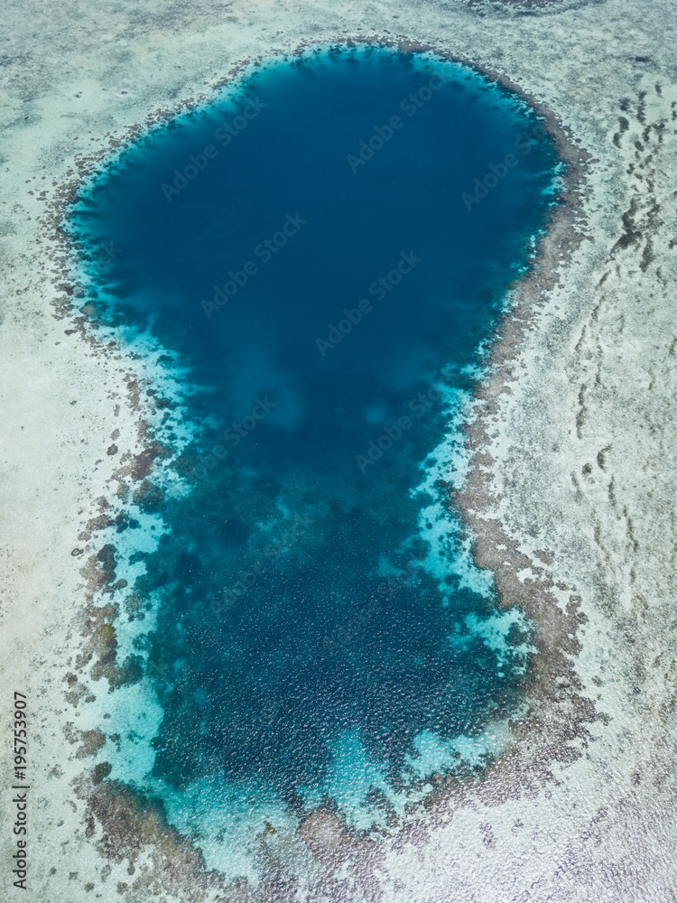 Aerial View of Blue Hole in Raja Ampat