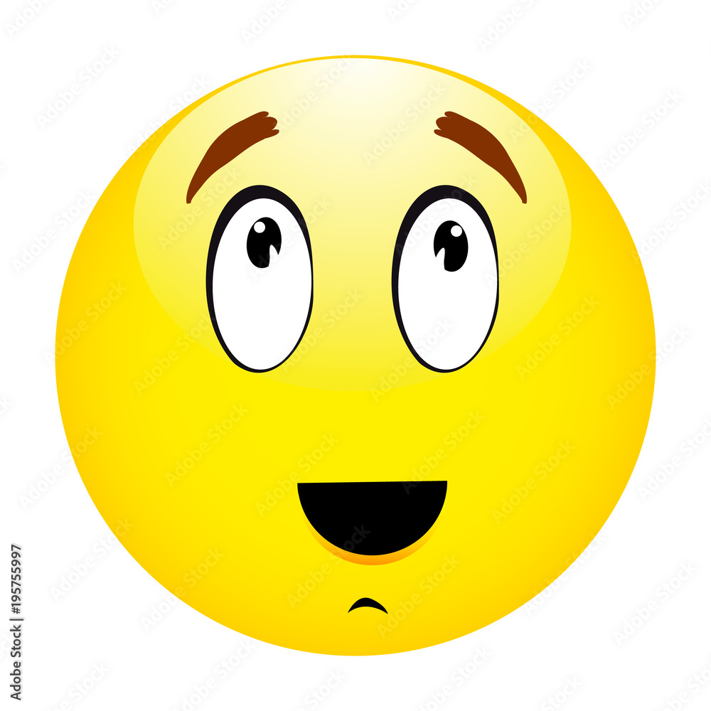 Fototapeta premium Thinking emoticon smiley