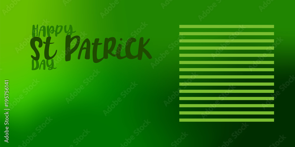 Vector illustration of Happy Saint Patrick's Day logotype. Hand drawn typography badge with shamrock.