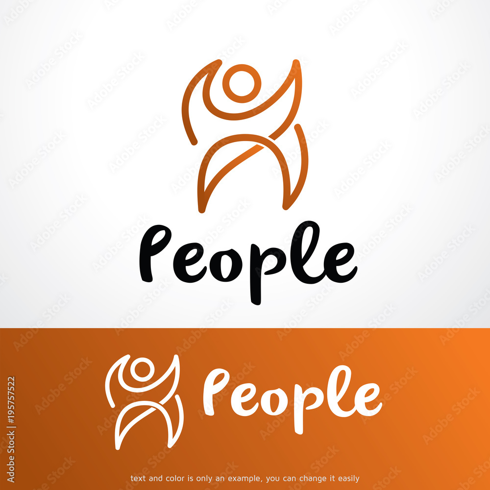 Obraz premium People Logo Template Design Vector, Emblem, Design Concept, Creative Symbol, Icon
