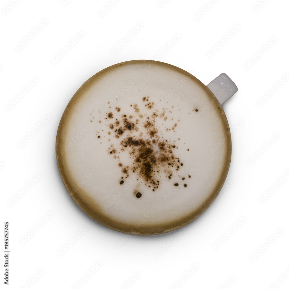 Cup of cappuccino coffee isolate on white background Cup of cappuccino coffee isolate on white background