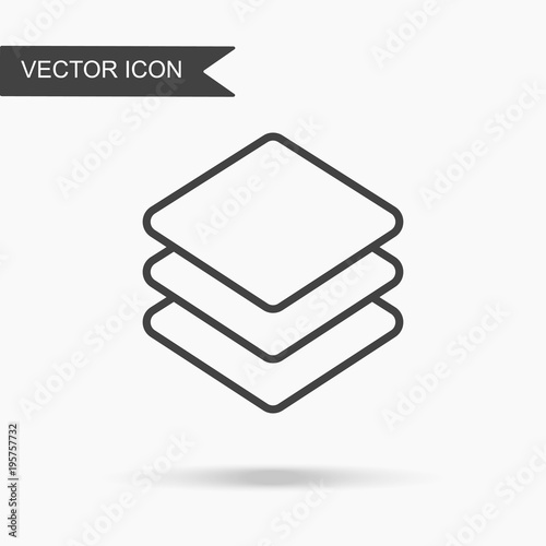 Modern and simple vector illustration three layer icon. Flat image with thin lines for application, website, interface, business presentation, infographics on white isolated background
