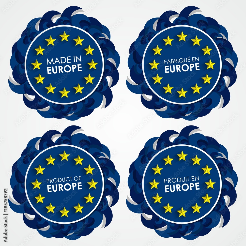 Creative Abstract Made In Europe Badge vector illustration
