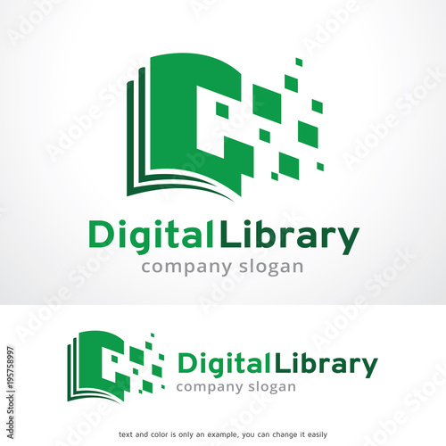 Digital Library Logo Template Design Vector, Emblem, Design Concept, Creative Symbol, Icon