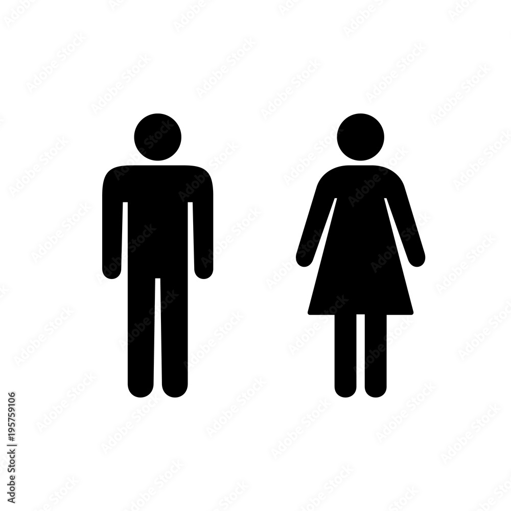 man and woman icons, toilet sign, restroom icon. Male and Female sexual orientation Vector illustration man and woman icons, toilet sign, restroom icon. Male and Female sexual orientation Vector illustration
