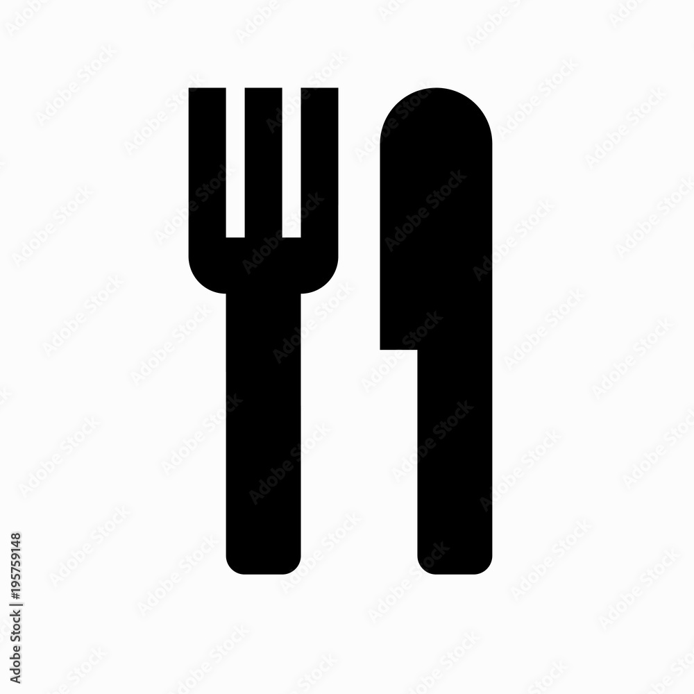 Fork and Knife icon vector, solid illustration. food sign Fork and Knife icon vector, solid illustration. food sign