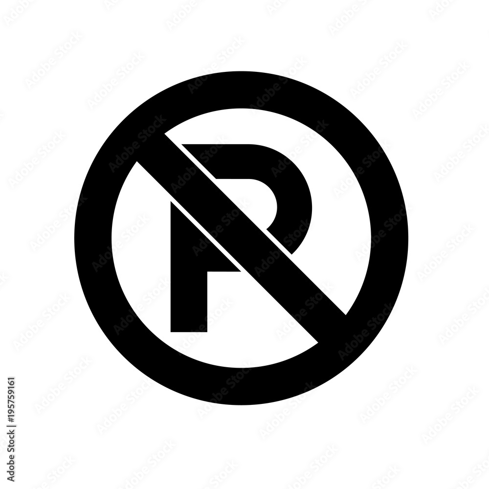 No parking sign icon on white background. No parking sign icon on white background.