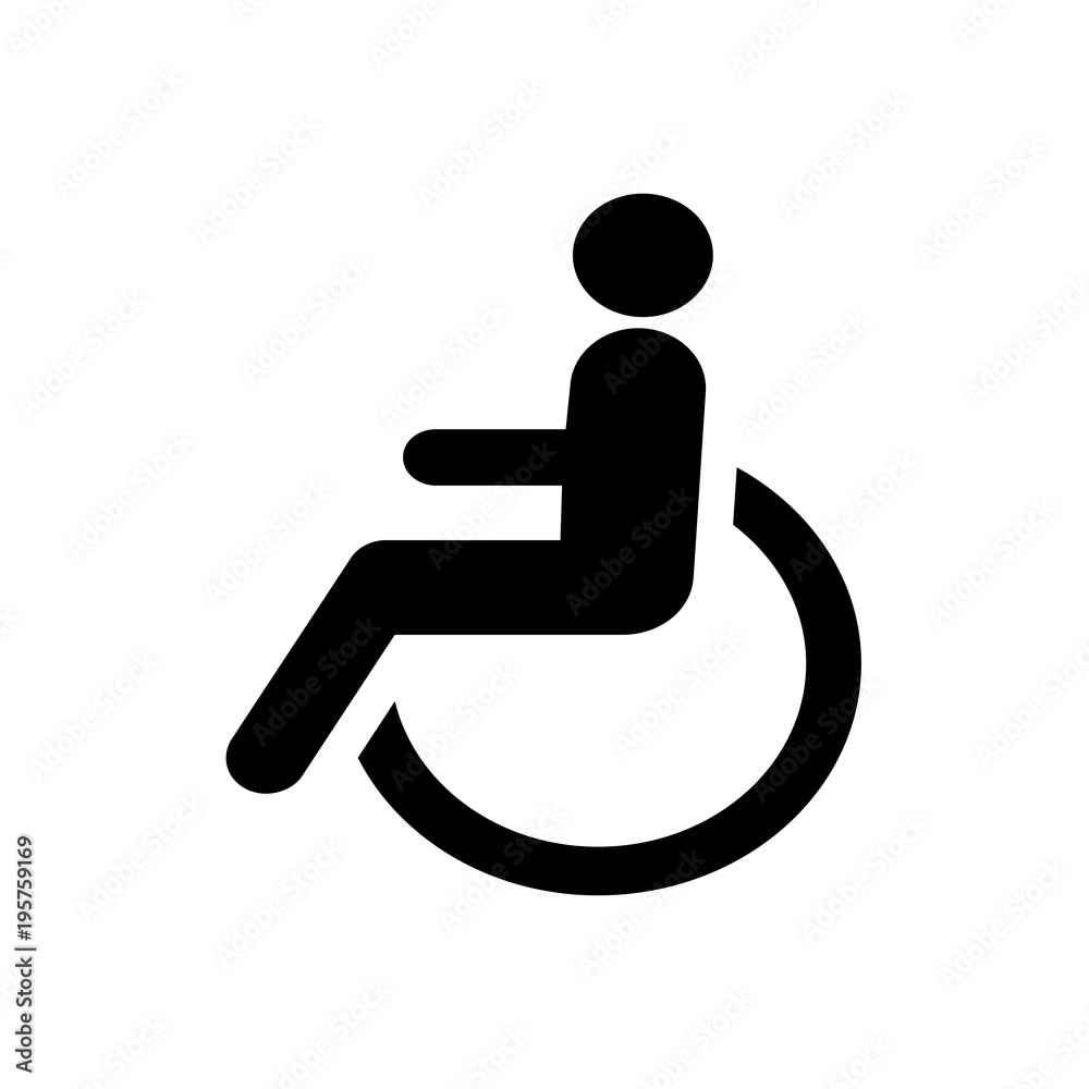 Disabled wheelchair icon. Disable symbol logo Disabled wheelchair icon. Disable symbol logo