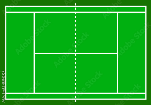Tennis court. Field isolated on white background, stock vector illustration