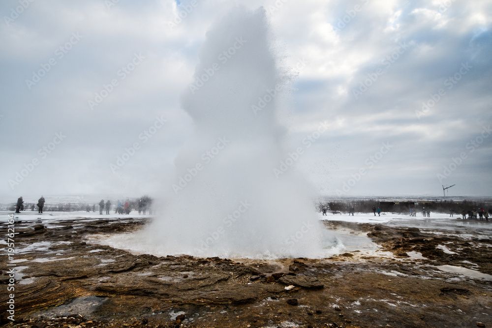 hot spring geyser in iceland