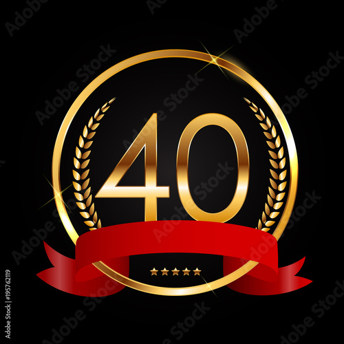 Template Logo 40 Years Anniversary Vector Illustration