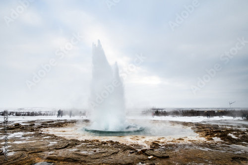 hot spring geyser in iceland