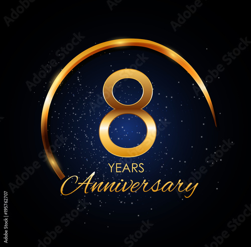 Template Logo 8 Year Anniversary Vector Illustration
