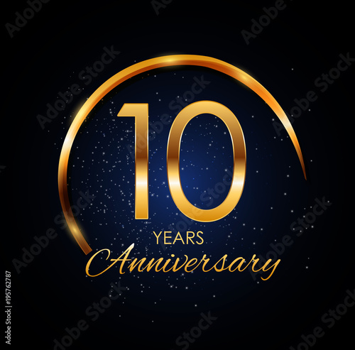 Template Logo 10 Year Anniversary Vector Illustration