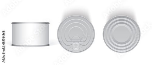Tin can mock-up vector template
