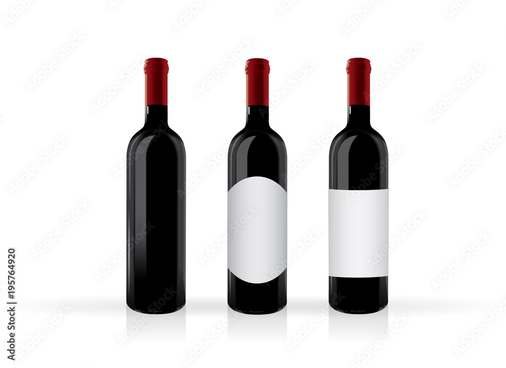 bottle of red wine mock up vector template bottle of red wine mock up vector template