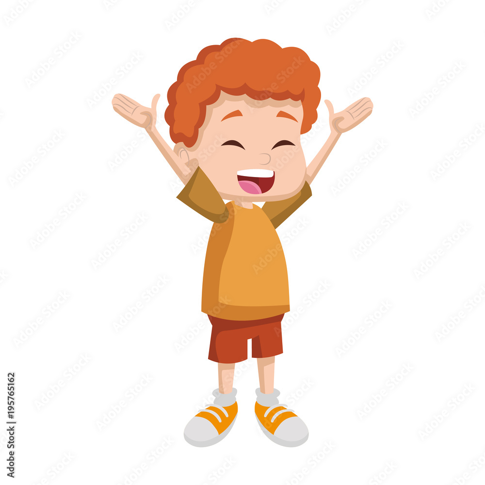 Fototapeta premium Cute school boy cartoon vector illustration graphic design