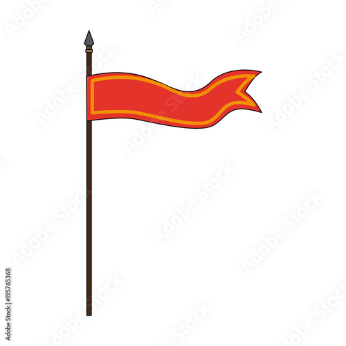 Medieval flag isolated vector illustration graphic design