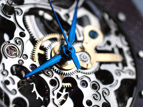 Fotografía vintage watch machinnery macro close up detail.