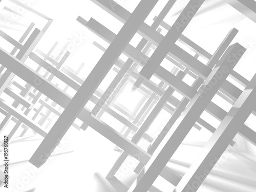 White Architecture Construction Modern Interior Background