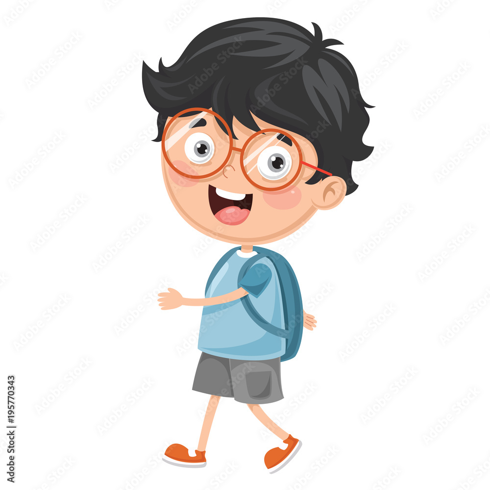 Vector Illustration Of Kids Going To School Vector Illustration Of Kids Going To School