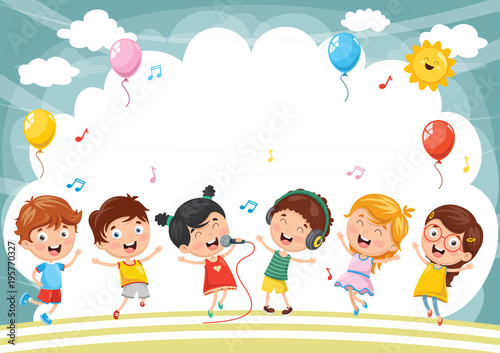 Vector Illustration Of Kids Background
