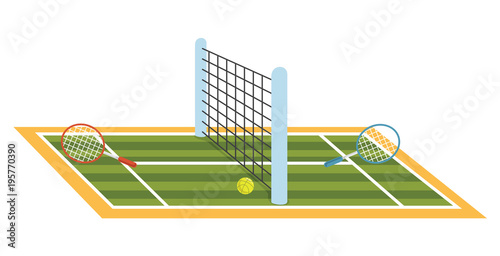 Vector Illustration Of Tennis Court